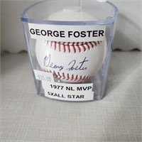 Signed Baseball in Case - George Foster