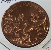 "RAPHTOR" ***1-OUNCE*** COPPER ROUND(UNCIRCULATED)