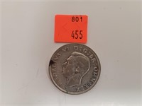 1938 King George 1/2 Crown Coin 50% Silver