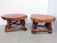 Wood Burl End Tables