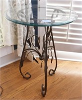 BEVELED GLASS TOP ACCENT TABLE