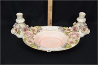 DECROTIVE PLATE AND CANDLE HOLDERS NOTE CONDITION