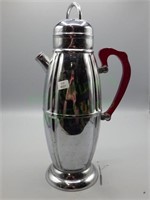 stainless chrome carafe with acrylic/resin handle