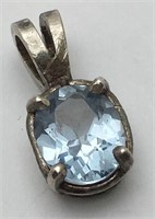 Sterling Silver Blue Stone Pendant