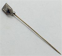 Silver, Diamond & Sapphire Stick Pin