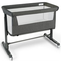 N3611 Adjustable Baby Bassinet with Wheels Grey