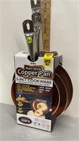 NEW 3PC COPPER FRYING PAN SET