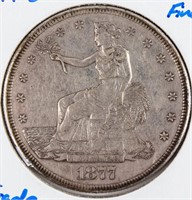 Coin 1877-S U.S. Trade Dollar in XF  W/ Chop Marks