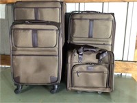 New 4 pc Coolife Brown Rolling Luggage set
