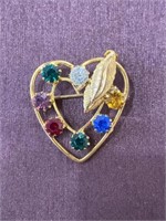 Vintage heart brooch
