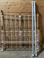 Antique Cast Iron & Brass 54"W Bed Frame. *LY