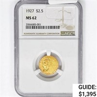 1927 $2.50 Gold Quarter Eagle NGC MS62