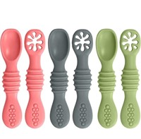 New DONGTAI 6Pcs Silicone Baby Spoons First Stage