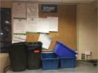 Trash Bins & Recycle Cans w/ Corkboard