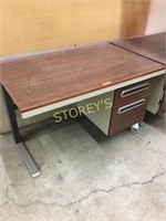 2 Knee Hole Metal Desks w/ Corkboard