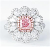 1ct Pink Diamond Ring, 18k gold