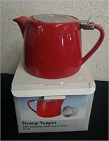 16 oz stump teapot with stainless steel tea