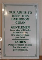 Humorous bathroom sign- 12x18