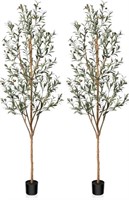Kazeila Artificial Olive Tree 7FT Tall Faux Silk P