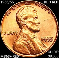 1955/55 DDO Wheat Cent CHOICE BU RD