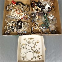 Group of costume jewelry including bracelets,