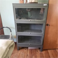 Vintage Metal Barrister Bookcase w/ Glass Front