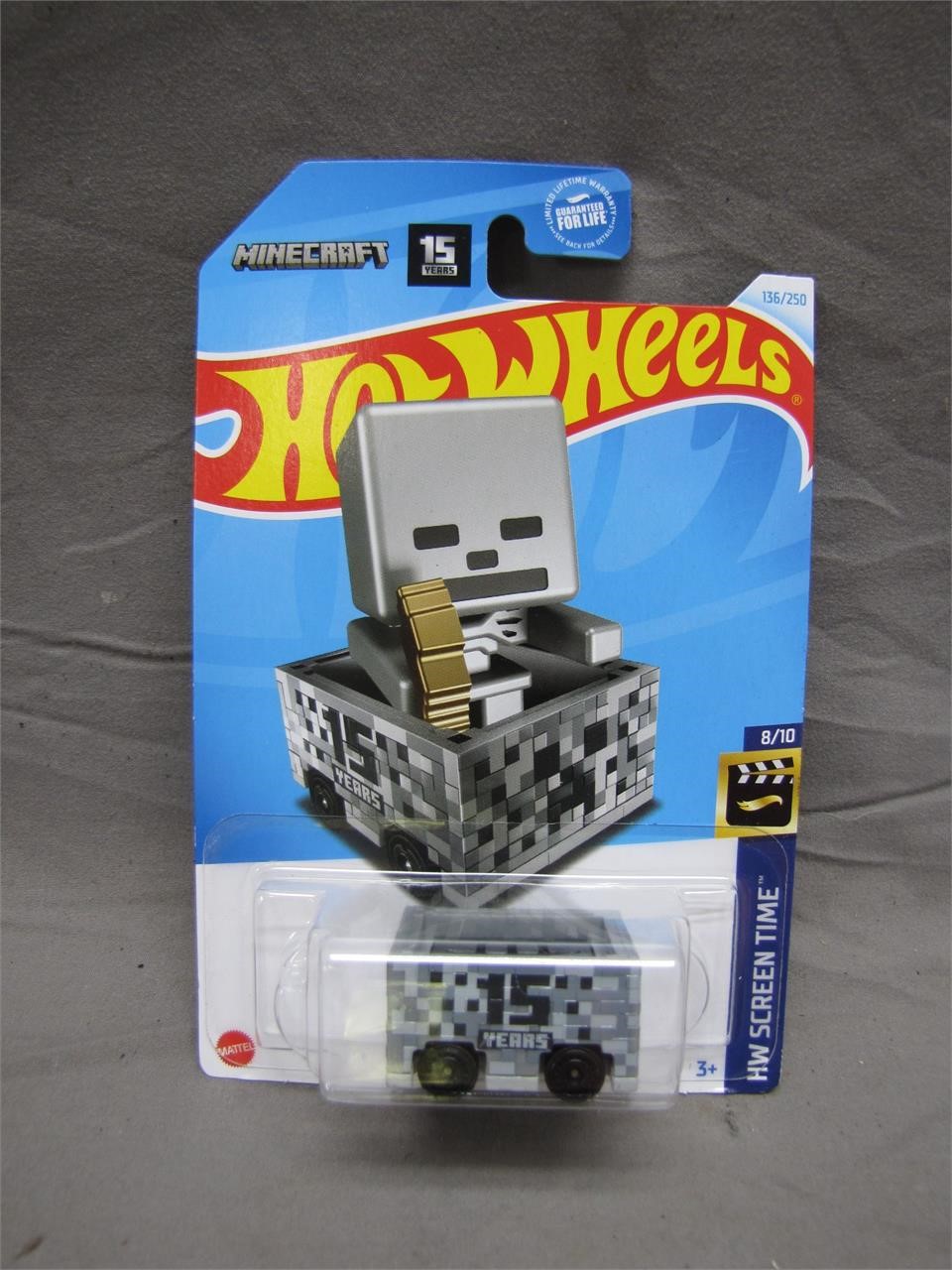 NIB Minecraft 15 Years Minecart Hot Wheels Car