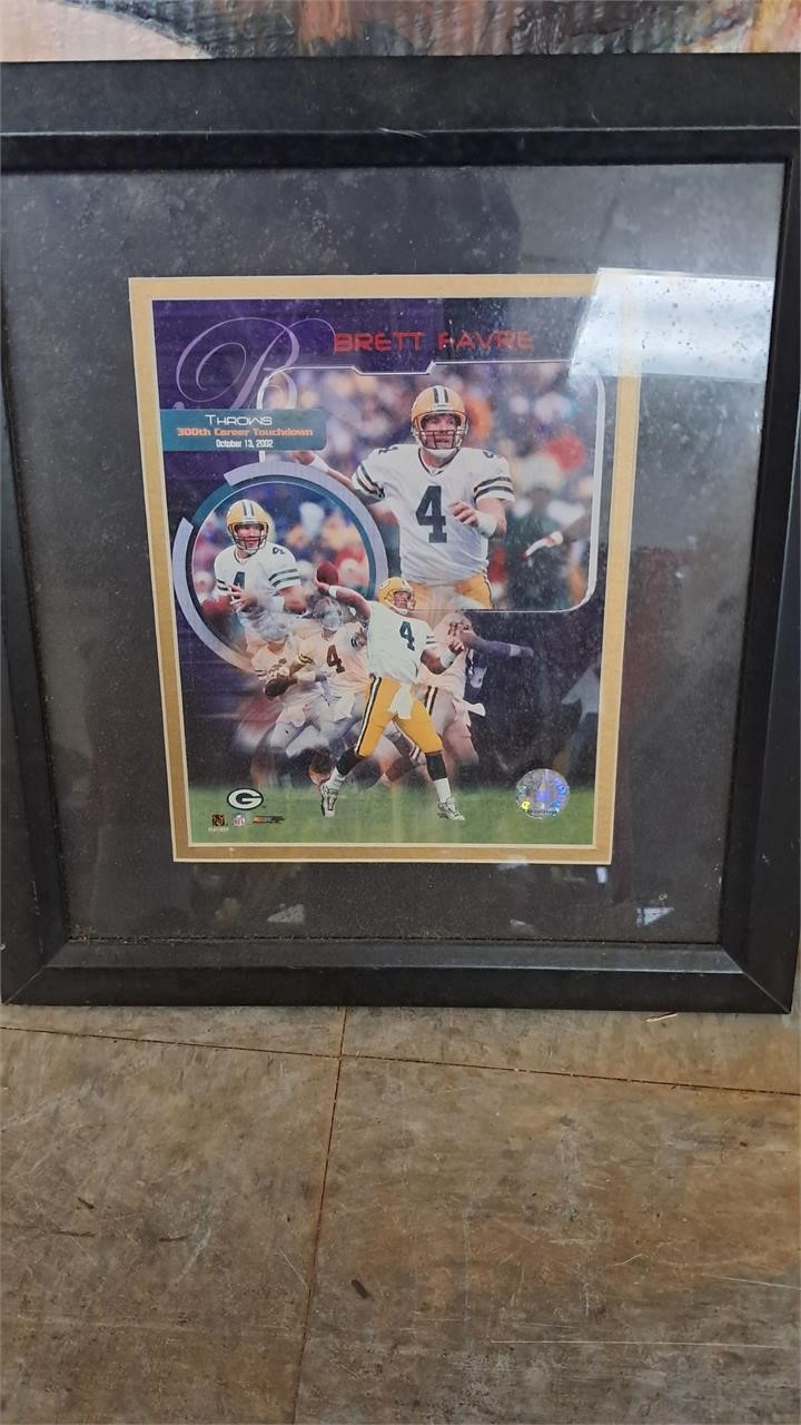 Bret Favre Framed Football Memorabilia
