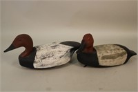 Pair of Canvasback Drake Duck Decoys by Unknown