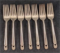 Seven Vintage Eternally Yours Silverplate Forks