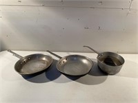 LOT - (3) Cooking pans various sizes. See photos