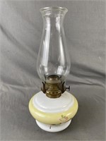 White Oil Lamp with Yellow Band