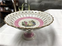 Vintage Courtship hand painted candy dish,