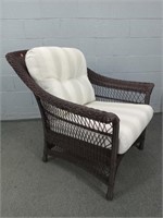 Synthetic Wicker Patio Chair W/ Cushion