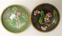 Pair Chinese cloisonne pin dishes
