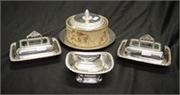 Collection silver plate tableware
