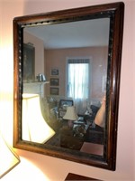 19th C. Oriental Motif Wood Mirror