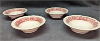 4 Syracuse Strawberry Hill Pink Rim Cereal Bowls C