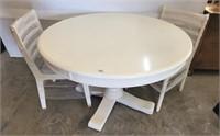 TABLE AND 2 CHAIRS WITH UPHOLSTERED SEATs