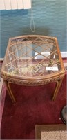 Bamboo glass top end table