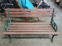 Green Metal / Wood Bench