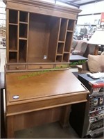 2pc Vintage Oak Secretary Desk