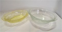 Clear Madrid Square Depression Glass & Oval