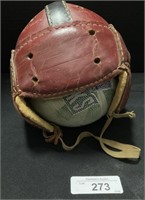 Early Leather Hutch Football Helmet.
