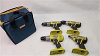 Ryobi drills and bag no batteries