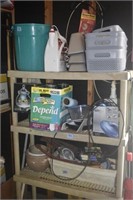 CONTENTS OF SHELF, PLANTERS,CANISTERS,