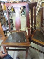 3 antique wooden chairs