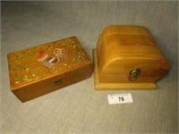 Two Wooden Storage Boxes