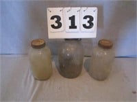 Lot of 3 vintage glass jars