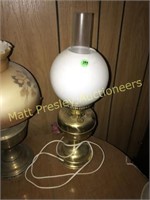 DUPLEX BRASS OIL LAMP CONVERTED TO